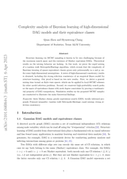 Complexity analysis of Bayesian learning of high-dimensional DAG models
  and their equivalence classes