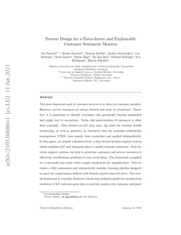 System Design for a Data-driven and Explainable Customer Sentiment
  Monitor