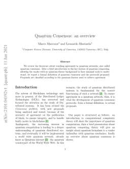 Quantum Consensus: an overview