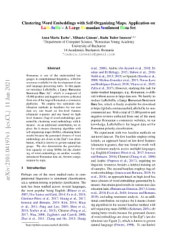 Clustering Word Embeddings with Self-Organizing Maps. Application on
  LaRoSeDa -- A Large Romanian Sentiment Data Set
