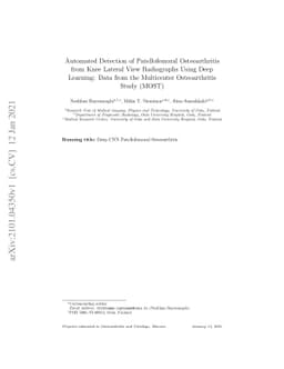 Automated Detection of Patellofemoral Osteoarthritis from Knee Lateral
  View Radiographs Using Deep Learning: Data from the Multicenter
  Osteoarthritis Study (MOST)