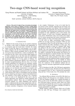 Two-stage CNN-based wood log recognition