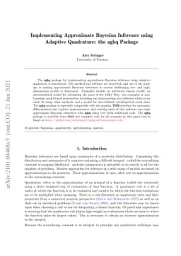 Implementing Approximate Bayesian Inference using Adaptive Quadrature:
  the aghq Package