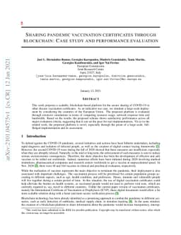 Sharing pandemic vaccination certificates through blockchain: Case study
  and performance evaluation