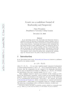 A note on a confidence bound of Kuzborskij and Szepesvári