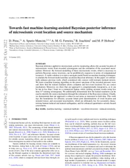 Towards fast machine-learning-assisted Bayesian posterior inference of
  microseismic event location and source mechanism