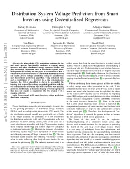 Distribution System Voltage Prediction from Smart Inverters using
  Decentralized Regression