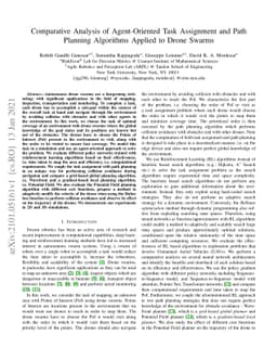 Comparative Analysis of Agent-Oriented Task Assignment and Path Planning
  Algorithms Applied to Drone Swarms