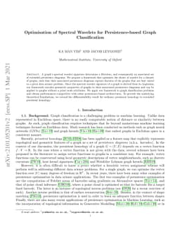 Optimisation of Spectral Wavelets for Persistence-based Graph
  Classification