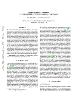 AttentionLite: Towards Efficient Self-Attention Models for Vision