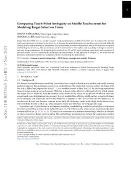 Computing Touch-Point Ambiguity on Mobile Touchscreens for Modeling
  Target Selection Times