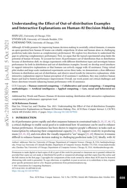 Understanding the Effect of Out-of-distribution Examples and Interactive
  Explanations on Human-AI Decision Making