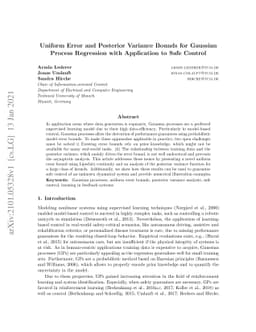 Uniform Error and Posterior Variance Bounds for Gaussian Process
  Regression with Application to Safe Control