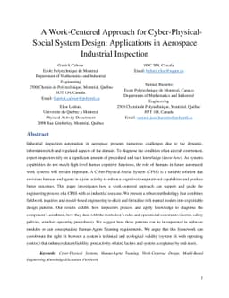 A Work-Centered Approach for Cyber-Physical-Social System Design:
  Applications in Aerospace Industrial Inspection