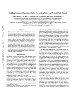 Tackling Instance-Dependent Label Noise via a Universal Probabilistic
  Model