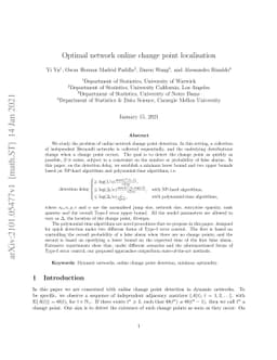 Optimal network online change point localisation