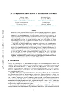 On the Synchronization Power of Token Smart Contracts
