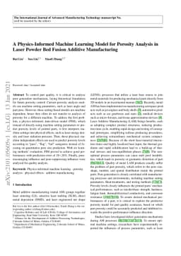 A Physics-Informed Machine Learning Model for Porosity Analysis in Laser
  Powder Bed Fusion Additive Manufacturing
