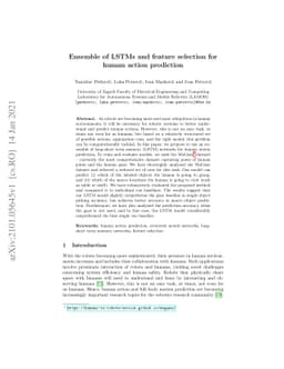Ensemble of LSTMs and feature selection for human action prediction