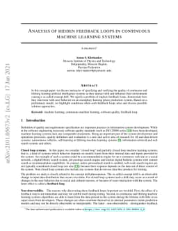 Analysis of hidden feedback loops in continuous machine learning systems