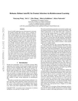 Robusta: Robust AutoML for Feature Selection via Reinforcement Learning