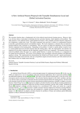 A New Artificial Neuron Proposal with Trainable Simultaneous Local and
  Global Activation Function