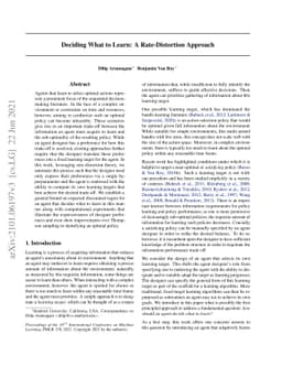 Deciding What to Learn: A Rate-Distortion Approach