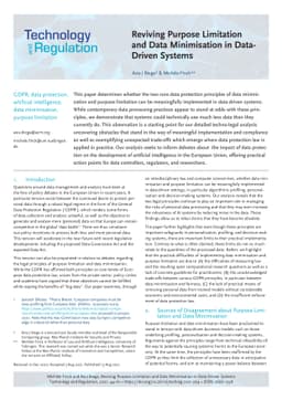 Reviving Purpose Limitation and Data Minimisation in Data-Driven Systems