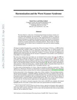 Harmonization and the Worst Scanner Syndrome