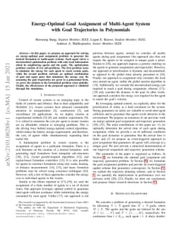 Energy-Optimal Goal Assignment of Multi-Agent System with Goal
  Trajectories in Polynomials