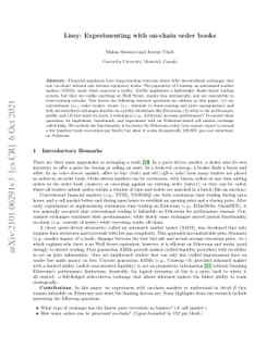 Lissy: Experimenting with on-chain order books