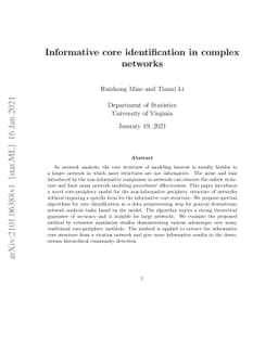 Informative core identification in complex networks