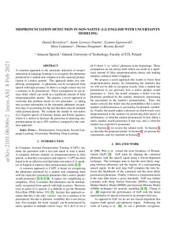Mispronunciation Detection in Non-native (L2) English with Uncertainty
  Modeling