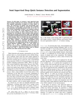 Semi Supervised Deep Quick Instance Detection and Segmentation