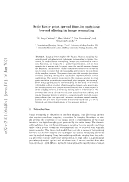 Scale factor point spread function matching: Beyond aliasing in image
  resampling