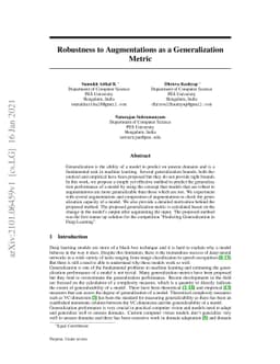 Robustness to Augmentations as a Generalization metric