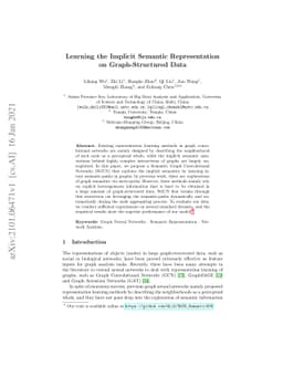 Learning the Implicit Semantic Representation on Graph-Structured Data