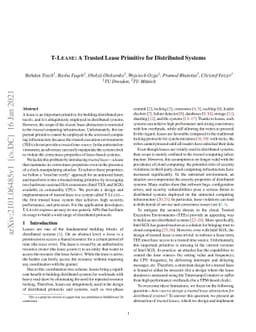 T-Lease: A Trusted Lease Primitive for Distributed Systems