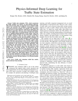 Physics-Informed Deep Learning for Traffic State Estimation