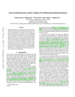 Adversarial Interaction Attack: Fooling AI to Misinterpret Human
  Intentions
