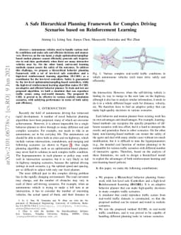 A Safe Hierarchical Planning Framework for Complex Driving Scenarios
  based on Reinforcement Learning