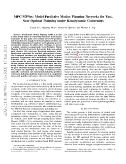 MPC-MPNet: Model-Predictive Motion Planning Networks for Fast,
  Near-Optimal Planning under Kinodynamic Constraints