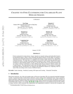 Chaotic-to-Fine Clustering for Unlabeled Plant Disease Images