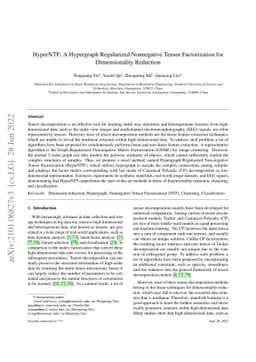 HyperNTF: A Hypergraph Regularized Nonnegative Tensor Factorization for
  Dimensionality Reduction