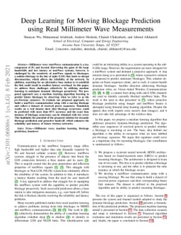 Deep Learning for Moving Blockage Prediction using Real Millimeter Wave
  Measurements