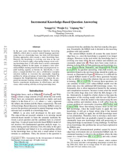 Incremental Knowledge Based Question Answering