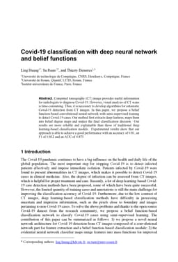 Covid-19 classification with deep neural network and belief functions