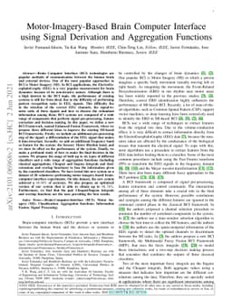 Motor-Imagery-Based Brain Computer Interface using Signal Derivation and
  Aggregation Functions