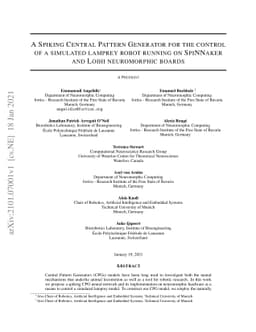 A Spiking Central Pattern Generator for the control of a simulated
  lamprey robot running on SpiNNaker and Loihi neuromorphic boards