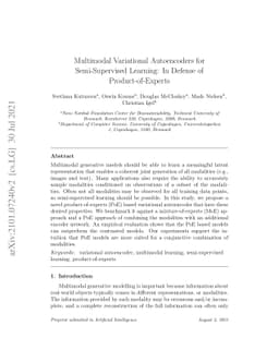 Multimodal Variational Autoencoders for Semi-Supervised Learning: In
  Defense of Product-of-Experts